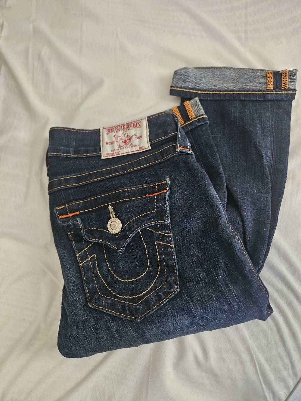 True Religion Dark Indigo Straight Leg Jeans